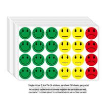 2.5 cm Happy/Sad Smiley Stickers - Red/Yellow/Green, 1200 Pack green