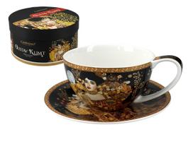 Filiżanka Ze Spodkiem Gustav Klimt Adela Czarna Porcelana Prezent