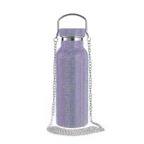 BEAUCHY prabangi rožinė termosinė nerūdijančio plieno vandens gertuvė su deimantais, vakuuminė flaska, PC dangtelis, Bling, stovyklavimui 500ml juoda
