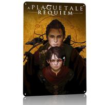 A Plague Tale Requiem Tin Poster Customized Wall Art Retro Vintage Metal Signs for Fans Room Decoration Garage Bathroom Decor 20x30cm（7.8x11.8inch） brown