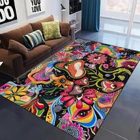Bohemian-style Carpet Trippy Abstract Eye Flower Rug Vibrant Bohemian Anti-Slip Rug for Living Room Bedroom Aesthetic Home Decor 40X60CM gray