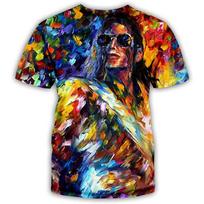 Vasaros mada Michael Jackson hip-hopo dainininkas retro šaunus laisvalaikio vyriškas Harajuku gatvės stilius trumpomis rankovėmis S blue