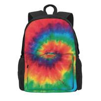 Tie Dye Sūkurinis Kuprinė Mėlyna ir Violetinė Žygio Kuprinės Paauglių Individuali Minkšta Vidurinės Mokyklos Krepšiai Šauni Kuprinė 36x32x10cm blue