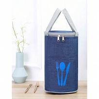 Lunch Box Bag Round Drum Thermal Insulation Bento Bag Thickened Large-capacity Waterproof Tote Bag Thermal Insulation Bag red L įvairiaspalvis