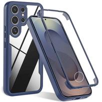 360 viso korpuso dėklas Samsung Galaxy S25 S24 S23 S22 S21 Ultra Plus, ekrano apsauga, dėklai Samsung S24 S23 S21 FE, dangtelis Galaxy S21 rožinė