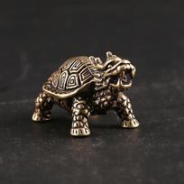 3D žalvarinė drakono vėžlio liejinio statulėlė Mini gyvūno metalinė figūrėlė Namų dekoras Stalo amatas Skulptūra Kraštovaizdžio dekoracija Dovana 1pc black