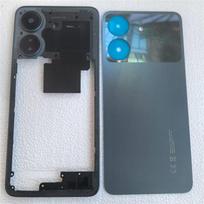 Full Housing For POCO C65 2310FPCA4G Back Battery Cover Lid Door + Middle Frame With Camera Lens mėlyna