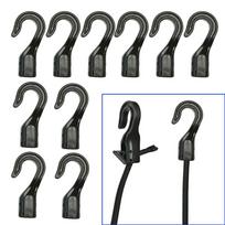 10Pc Open End Cord Hooks Snap Boat Kayak Motorcycle Rope Buckle Camping Tent Hoo black
