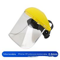 Garden Grass Trimmer Weed Wacker Safety Helmet Hat With Full Face Mesh Mask For Logging Brush Cutter Forestry Protection geltona