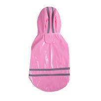 Šuns lietsargis vandeniui atsparus su gobtuvu PU lietpaltis lauko apsauga nuo lietaus S-XL mažiems, vidutinio dydžio, dideliems šunims, katėms (Pink,S) rožinė