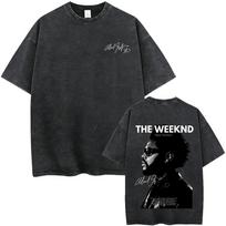 Vintage Washed Rapper The Weeknd Face Graphic T-shirts After Hours Til Dawn Tour 2026 T-shirt Men Women Hip Hop Fashion T Shirts S įvairiaspalvis