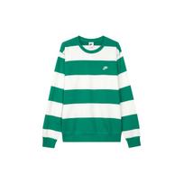 Nike Club Fleece Dryžuotas apvalios apykaklės džemperis vyriški viršutiniai drabužiai Peacock-Green FN3107-365 M white