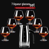 Jiakangming European Crystal Whiskey & Spirit Glasses Set 250ml