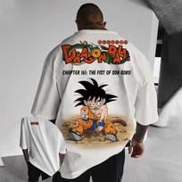 Anime Dragon Ball DRAGON BALL Goku Direct Spray Printed Heavy Cotton Tshirt Short Sleeve Mens Large Size Top 4XL white
