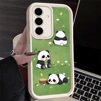 Phone Case for Samsung Galaxy A17 A16 A15 A14 A13 Cute Cartoon Panda A56 A36 A26 A55 A35 A25 A54 A34 A24 A53 A33 A23 A07 A06 Samsung A25 white