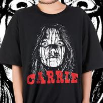 Carrie Horror Shirt Horror Film Streetwear Top Sissy Spacek Clothing Graphic Short Sleeve Shirt Unisex Men Women All-Season S juoda