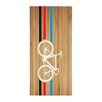 1PC Bike Striped Race Track Beach Towel, Quick Dry Microfiber Towel for Outdoor Camping Surfing Swimming Diving Travel Accessory W30*H60(CM) beige