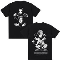 Anime Jojo Bizarre Adventure Killer Queen Kira Yoshikage Tshirts 2026 Summer Unisex Women Cotton Oversized Y2K Fashion Tshirt S gray