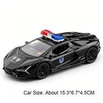 1:32 Aventador Hellcat Policijos Automobilio Metalinis Modelis Lydinio Miniatiūrinis Žaislas Garsas Šviesa Durys Atidaromos Traukiamas Atgal Transporto Priemonės Dovana Vaikams gray