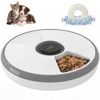 Automatic Cat Feeder Programmable Timer for Dry Wet Food Cat Food Dispenser with Ice Pack for 6 Meals 31.5 x 31.5 x 8.3 cm pilka
