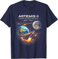 Artemis II Raketa Kosminis Paleidimas Grįžimas į Mėnulį Misija 2026 Marškinėliai Unisex Marškinėliai S