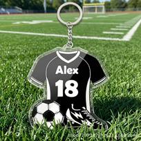 2D Football Jersey Keychain Football and Shoe Design Football Players Fans white