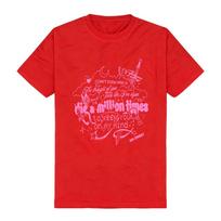 IAN SWEET Y2K Emo Pop Scenecore T-Shirts Gothic Pink Punk Contrast Doodle Psychedelic Font High Quality Pure Cotton Women Men XS raudona