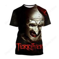 Naujas Siaubo Filmas Terrifier 3D Spausdinti Marškinėliai Vyrams Moterims Madingi Marškinėliai Vaikams Hip Hop'o Trumpomis Rankovėmis Viršutiniai Drabužiai Vyriški Drabužiai Vasara XXS black