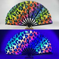 Butterfly Vibrant Neon Psychedelic Fan Mushroom UV Reactive Glow Fan  Halloween Style 8 black