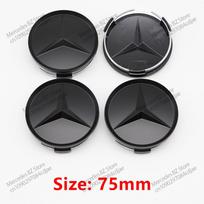 4 VNT. 75 MM Automobilio Stebulės Dangteliai Mercedes Benz AMG W203 W206 W220 W205 W211 Automobilio Ratlankio Stebulės Dangteliai Benz Logotipas Ratlankio Dangtelis NL7 black