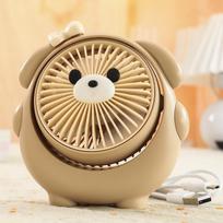 Animacinis meškinas Mažas ventiliatorius USB įkrovimas Stiprus vėjas Rankinis Mini Nešiojamas Patogus Studento stalas Vaikų Stiprus vėjas brown