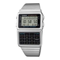 Casio DBC-611-1DF Skaičiuotuvas Databank Laikrodis Unisex / DBC-611G-1DF Auksinis Laikrodis / Vintažinis, Skaitmeninis Laikrodis, Autentiškas Casio DBC-611-1D Silver gray