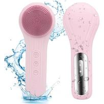 Sonic IPX7 Waterproof Facial Cleansing Brush Device Face Skin Care Scrubber Exfoliator Cleaner Vibration Massager Deep Cleansing rožinė