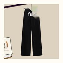 Spicy Girl Spring/Autumn Two-Piece Set: Wide-Leg Pants + Patchwork Shirt Top for Women 2026 M [Recommended for 45-52 kg] black