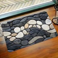 VIKAMA pebble bathroom carpet, absorbent, anti slip, quick drying shower room, bathroom door mat, home decoration 40cm x 60cm black