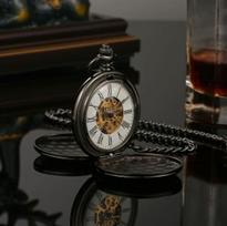 Luxury Antique Pocket Watch High Quality Gold Color Double Glossy Cover Custom LOGO Acceptable Mechanical Pocket Watch juoda