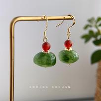 Mori Chaoxian~ Smudge Color Wizard of Oz! Handmade design resin earrings new earrings wholesale gray