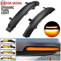 Dynamic Blinker for Skoda Octavia MK2 A5 SuperB B6 3T LED Turn Signal Mirror Light 2009 2010 2011 2012 gray