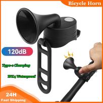 Adjustable Volume Electric Bike Horn Usb Rechargeable Waterproof Bicycle Safety Warning Horn juoda