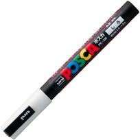 Mitsubishi Pencil Uni Posca Sign Fine Round Pack of 10 Water-Based Pens, Point, Tip, White, PC3M.1, balta