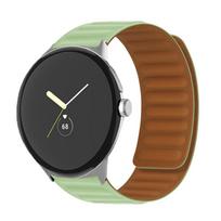 Silicone Magnetic band for Google Pixel Watch Band Smartwatch Accessories Elastic wrist Replacement Strap for Pixel Watch Strap FOR PIXEL WATCH žalia