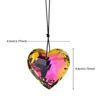 45mm Crystal Hanging Heart Suncatcher Prism Pendant Crafts for Home Office Garden Decoration Rainbow Maker Window Pendant rožinė raudona spalva