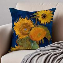 Post Impressionism V-Vincent Willem Van Gogh Cushion Cover Pillowcase Anti-Dustmite Invisible Zipper Short Plush Sofa Cushion Peach skin 18*18(CM)-1Pcs orange