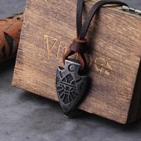 Norse Gift spear head Odin Rune arrowhead necklace men Gift stainless steel jewelry with wooden box as gift no box&adjustable pilka spalva