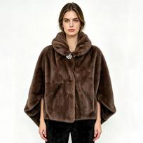 Naujas trumpas, purus šalis, audinės, audinės kailiniai, ekologiškas dirbtinio kailio švarkas, moteriškas viršutinis drabužis su deimantiniu sagu šilumai One size fits all kaštoninė