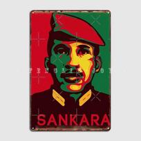 Spalvingas Thomas Sankara Metalinis Ženklas Kino Salė Svetainė Klubas Baras Spausdinimas Sienų Dekoras Skardinis Ženklas Plakatas 20x30cm（7.8x11.8inch） red