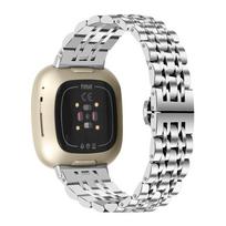 Correa Nerūdijančio Plieno Laikrodžio Apyrankė Fitbit Versa 3 Metalinei Apyrankei Riešo Dirželis Kilpa Fitbit Sense Pakeitimui Correa Versa 3 or Sense gray