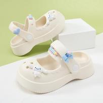 Cute Breathable Girls' Cartoon Crocs Summer Sandals With Non-slip Soft Eva Sole 34-35 rožinė