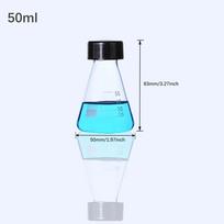 50-250 ml borosilikatinio stiklo Erlenmeyer kolba su juodu užsukamu dangteliu, laboratorinės kūginės kolbos chemijos eksperimentams, mokslo laboratorijos reikmenys blue