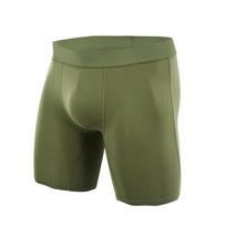 Long Men's Underwear Mid Waist Anti Wear Leg Elastic Cotton Sports Flat Corner Panties Men Underpants M gray